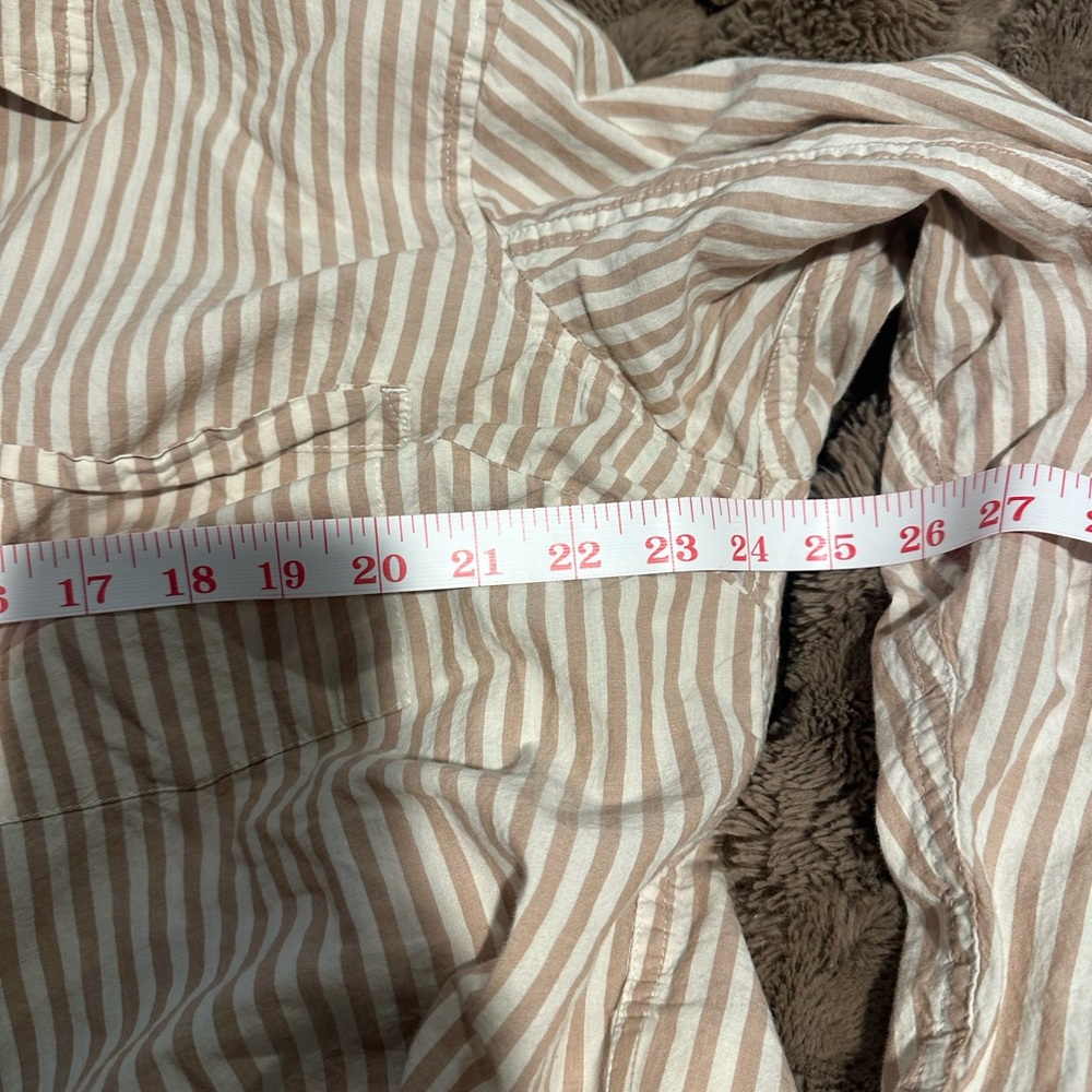 Sonoma Beige and White Striped Shirt - Picture 5 of 7